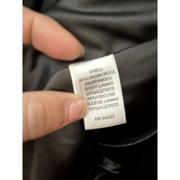 Banana Republic Wool Blend Blazer Jacket Mens 42R Black Pinstripe Tailored Fit - Picture 13 of 13